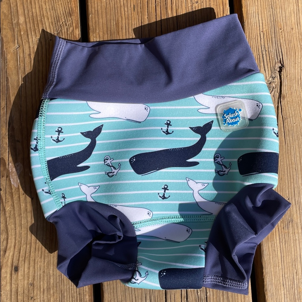 Splash About 1-2 Years Baby Toddler Navy and Aqua Whale Swim Diaper
